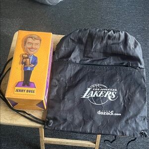 Los Angeles Lakers Black Drawstring Bag by dazadi.com